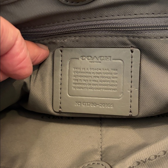 Coach Leather and Suede Shoulder Bag in Dove Gray with Gun Metal Hardware - Picture 13 of 16